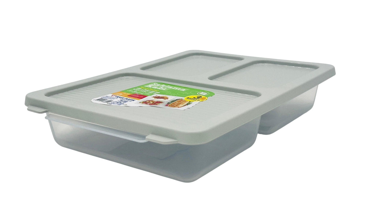 USKAN Saklama Kabi 3 Compartment Food Saver Box 330ml+330ml+750ml, Grey - Al Kabayel Discount CentreUSKAN Saklama Kabi 3 Compartment Food Saver Box 330ml+330ml+750ml, GreyLunch BoxUSKANAl Kabayel Discount Centre