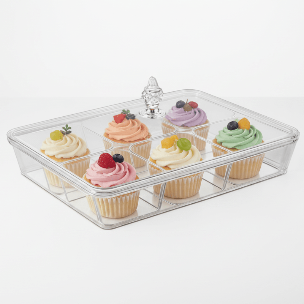 Vague Rectangular Acrylic Candy & Sweets Box with 6 Inner Compartments | 40.6 × 27.5 × 16.5 cm - Al Kabayel Discount CentreVague Rectangular Acrylic Candy & Sweets Box with 6 Inner Compartments | 40.6 × 27.5 × 16.5 cmJars & Food SaversVAGUEAl Kabayel Discount Centre