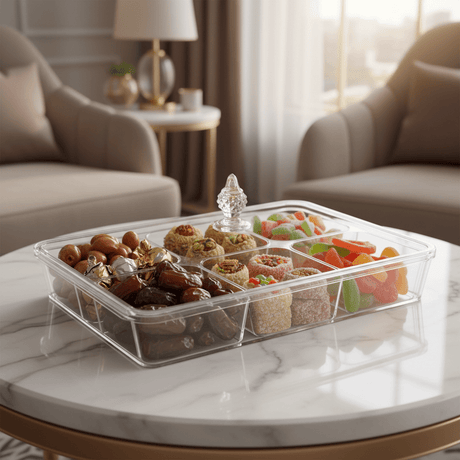 Vague Rectangular Acrylic Candy & Sweets Box with 6 Inner Compartments | 40.6 × 27.5 × 16.5 cm - Al Kabayel Discount CentreVague Rectangular Acrylic Candy & Sweets Box with 6 Inner Compartments | 40.6 × 27.5 × 16.5 cmJars & Food SaversVAGUEAl Kabayel Discount Centre