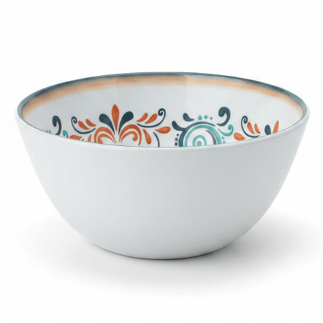 Vague White Melamine Bowl | Navy Blue Floral Scroll Design 5.8 Inch - Al Kabayel Discount CentreVague White Melamine Bowl | Navy Blue Floral Scroll Design 5.8 InchBowlsVAGUEAl Kabayel Discount Centre