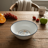 Vague White Melamine Bowl with Navy Blue Rim & Floral Design — 5.25 Inch - Al Kabayel Discount CentreVague White Melamine Bowl with Navy Blue Rim & Floral Design — 5.25 InchBowlsVAGUEAl Kabayel Discount Centre