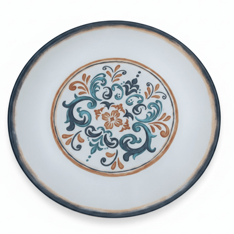 Vague White Melamine Dessert Plate | Navy Blue Floral Scroll Design | 8.5 Inch - Al Kabayel Discount CentreVague White Melamine Dessert Plate | Navy Blue Floral Scroll Design | 8.5 InchPlatesVAGUEAl Kabayel Discount Centre