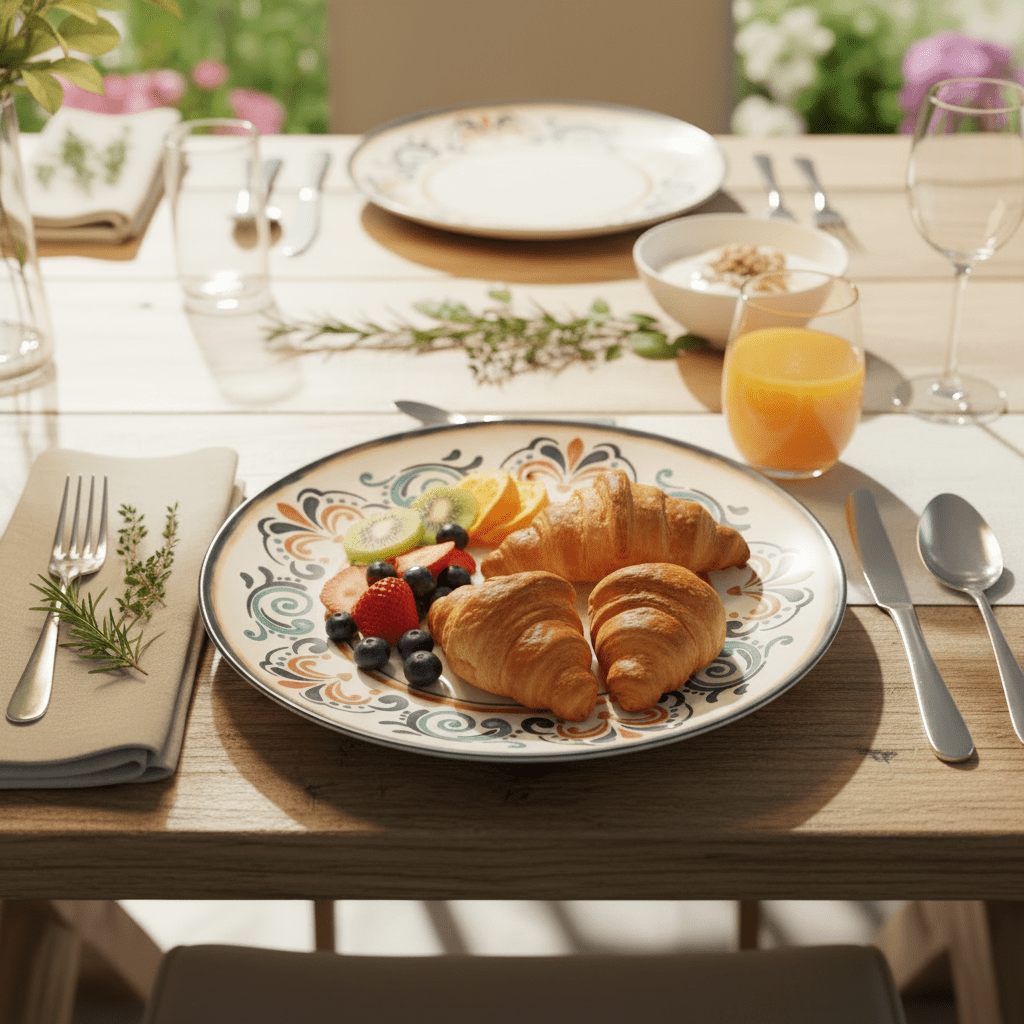 Vague White Melamine Dinner Plate | Navy Blue Ornate Design | 10.5 Inch - Al Kabayel Discount CentreVague White Melamine Dinner Plate | Navy Blue Ornate Design | 10.5 InchPlatesVAGUEAl Kabayel Discount Centre
