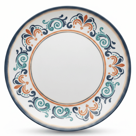 Vague White Melamine Dinner Plate | Navy Blue Ornate Design | 10.5 Inch - Al Kabayel Discount CentreVague White Melamine Dinner Plate | Navy Blue Ornate Design | 10.5 InchPlatesVAGUEAl Kabayel Discount Centre