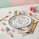 Vague White Oval Melamine Serving Plate with Navy Blue Folk Art Design & Rim — 14 Inch - Al Kabayel Discount CentreVague White Oval Melamine Serving Plate with Navy Blue Folk Art Design & Rim — 14 InchPlatesVAGUEAl Kabayel Discount Centre