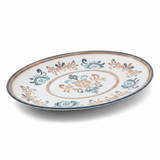 Vague White Oval Melamine Serving Plate with Navy Blue Folk Art Design & Rim — 14 Inch - Al Kabayel Discount CentreVague White Oval Melamine Serving Plate with Navy Blue Folk Art Design & Rim — 14 InchPlatesVAGUEAl Kabayel Discount Centre