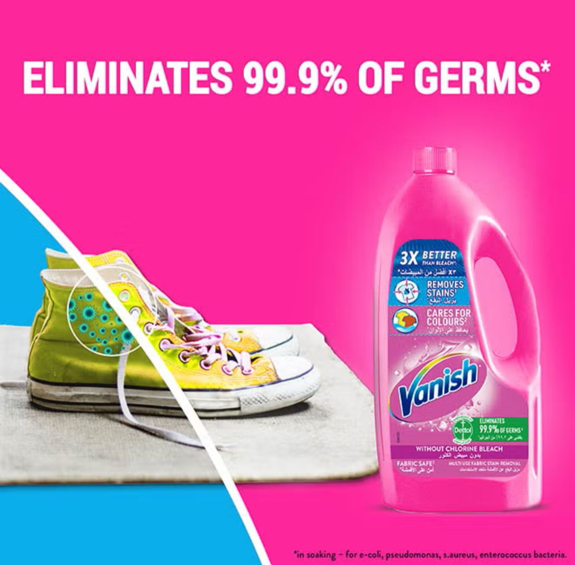 Vanish Fabric Stain Remover Liquid pink 1Liters, Cares for Colours, Without Chlorine Bleach - Al Kabayel Discount CentreVanish Fabric Stain Remover Liquid pink 1Liters, Cares for Colours, Without Chlorine BleachLaundry CareVANISHAl Kabayel Discount Centre