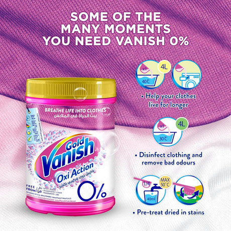 Vanish Gold Oxi Action Fabric Stain Remover Powder 500g - Al Kabayel Discount CentreVanish Gold Oxi Action Fabric Stain Remover Powder 500gLaundry CareVANISHAl Kabayel Discount Centre
