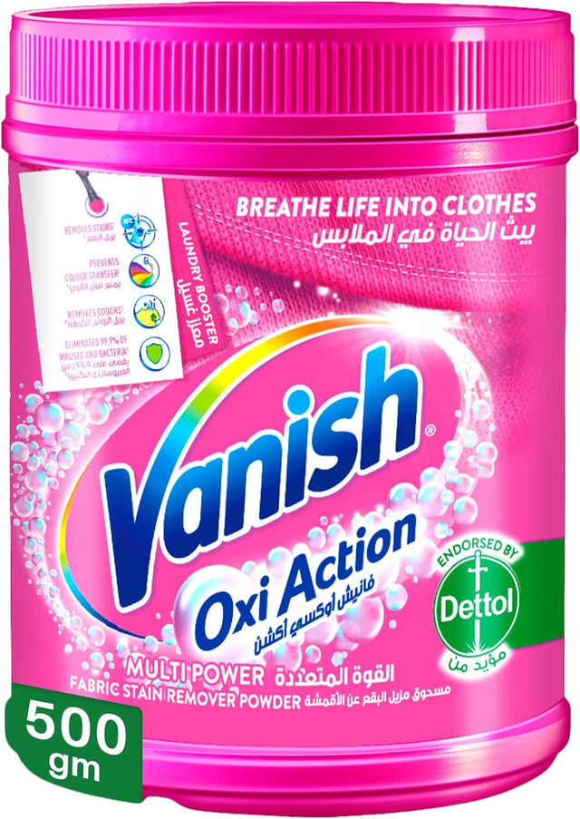 Vanish Oxi Action Fabric Stain Remover Powder 500g - Al Kabayel Discount CentreVanish Oxi Action Fabric Stain Remover Powder 500gLaundry CareVANISHAl Kabayel Discount Centre