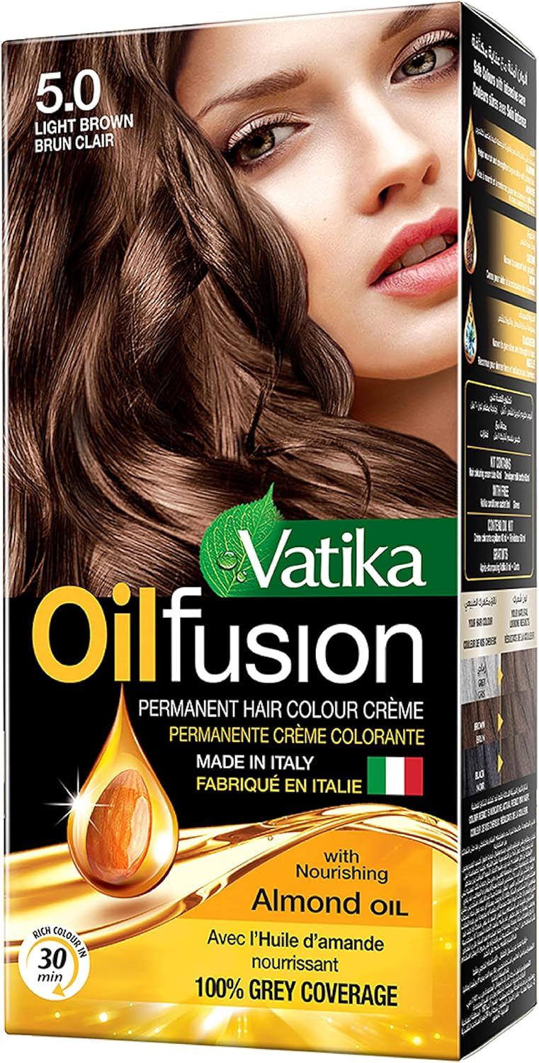 Vatika Naturals Colouring Kit With Almond Oil For Grey Hair 5.0 - Light Brown, 108ML - Al Kabayel Discount CentreVatika Naturals Colouring Kit With Almond Oil For Grey Hair 5.0 - Light Brown, 108MLHair CareVATIKAAl Kabayel Discount Centre