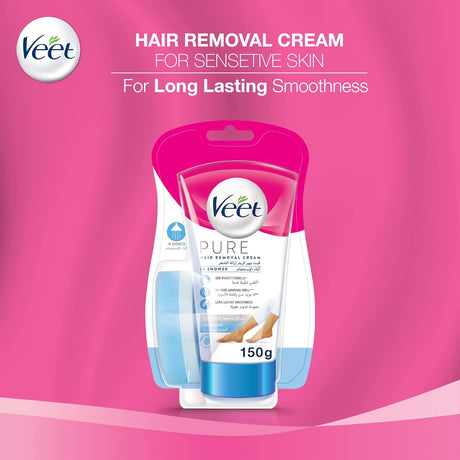 Veet Pure In Shower Hair Removal Cream For Sensitive Skin - 150g - Al Kabayel Discount CentreVeet Pure In Shower Hair Removal Cream For Sensitive Skin - 150gPersonal Care & Styling ToolsVEETAl Kabayel Discount Centre