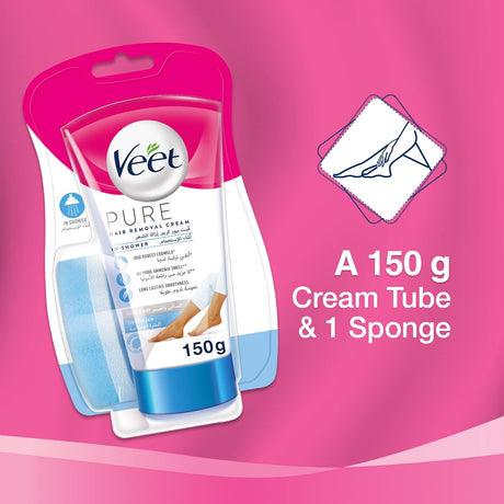Veet Pure In Shower Hair Removal Cream For Sensitive Skin - 150g - Al Kabayel Discount CentreVeet Pure In Shower Hair Removal Cream For Sensitive Skin - 150gPersonal Care & Styling ToolsVEETAl Kabayel Discount Centre