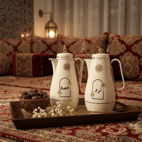 Velvet 2 - Piece Vacuum Flask Set 1L + 1L – Cream Finish Thermal Coffee & Tea Flask Set - Al Kabayel Discount CentreVelvet 2 - Piece Vacuum Flask Set 1L + 1L – Cream Finish Thermal Coffee & Tea Flask SetThermosVELVETAl Kabayel Discount Centre