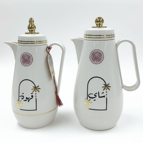 Velvet 2 - Piece Vacuum Flask Set 1L + 1L – Cream Finish Thermal Coffee & Tea Flask Set - Al Kabayel Discount CentreVelvet 2 - Piece Vacuum Flask Set 1L + 1L – Cream Finish Thermal Coffee & Tea Flask SetThermosVELVETAl Kabayel Discount Centre