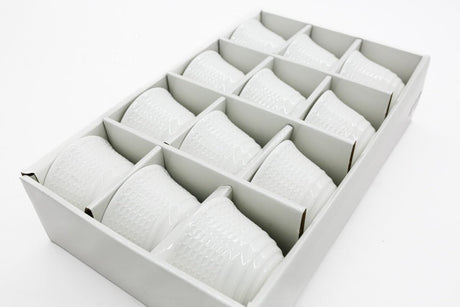 Velvet Ceramic 50ML Cawa Cup Set 12Pcs - White - Al Kabayel Discount CentreVelvet Ceramic 50ML Cawa Cup Set 12Pcs - WhiteTea CupsVELVETAl Kabayel Discount Centre
