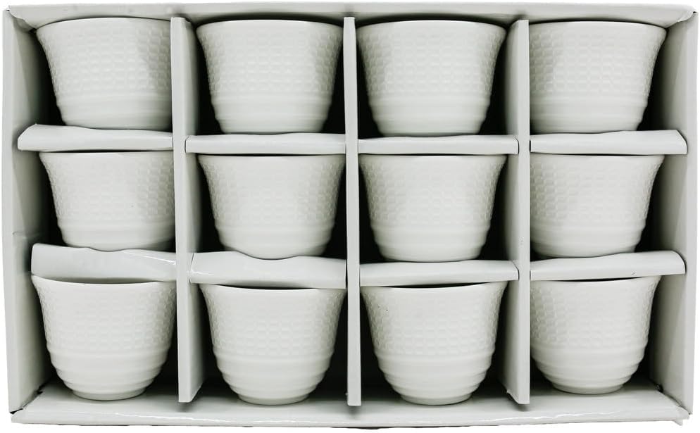 Velvet Ceramic 50ML Cawa Cup Set 12Pcs - White - Al Kabayel Discount CentreVelvet Ceramic 50ML Cawa Cup Set 12Pcs - WhiteTea CupsVELVETAl Kabayel Discount Centre