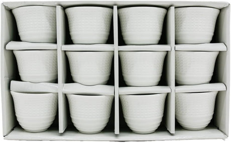 Velvet Ceramic 50ML Cawa Cup Set 12Pcs - White - Al Kabayel Discount CentreVelvet Ceramic 50ML Cawa Cup Set 12Pcs - WhiteTea CupsVELVETAl Kabayel Discount Centre