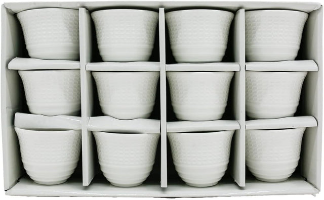 Velvet Ceramic 50ML Cawa Cup Set 12Pcs - White - Al Kabayel Discount CentreVelvet Ceramic 50ML Cawa Cup Set 12Pcs - WhiteTea CupsVELVETAl Kabayel Discount Centre