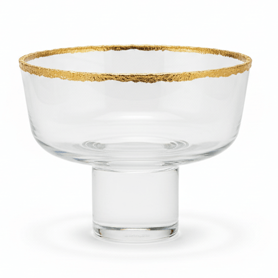 Velvet Gold - Rim Footed Glass Serving Bowl – Elegant Small Bowl for Desserts, Dry Fruits & Table Décor – 15 cm - Al Kabayel Discount CentreVelvet Gold - Rim Footed Glass Serving Bowl – Elegant Small Bowl for Desserts, Dry Fruits & Table Décor – 15 cmBowlsVELVETAl Kabayel Discount Centre