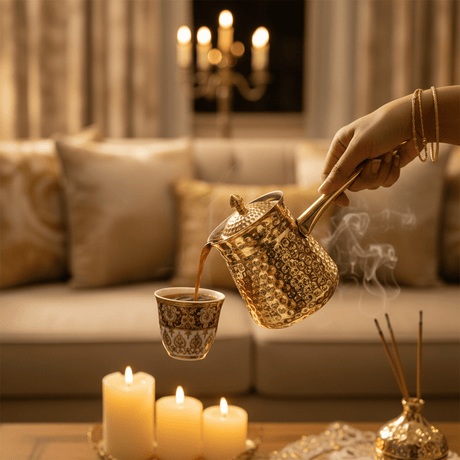 Velvet Golden Hammered Stainless Steel Arabic Coffee Warmer — 600ml - Al Kabayel Discount CentreVelvet Golden Hammered Stainless Steel Arabic Coffee Warmer — 600mlTea/Coffee PotsVELVETAl Kabayel Discount Centre