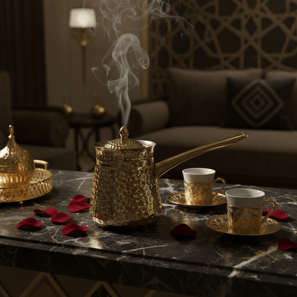 Velvet Golden Hammered Stainless Steel Arabic Coffee Warmer — 600ml - Al Kabayel Discount CentreVelvet Golden Hammered Stainless Steel Arabic Coffee Warmer — 600mlTea/Coffee PotsVELVETAl Kabayel Discount Centre