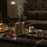 Velvet Golden Hammered Stainless Steel Arabic Coffee Warmer — 600ml - Al Kabayel Discount CentreVelvet Golden Hammered Stainless Steel Arabic Coffee Warmer — 600mlTea/Coffee PotsVELVETAl Kabayel Discount Centre
