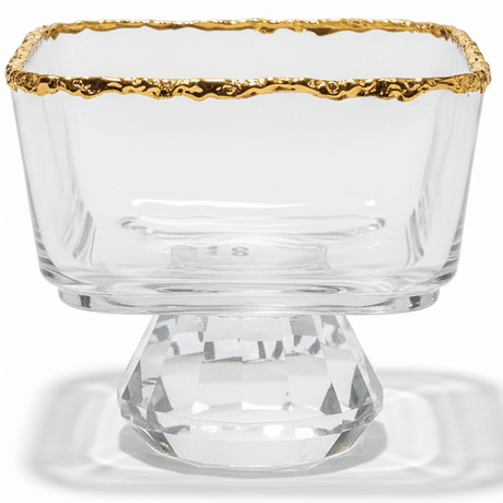 Velvet Square Gold - Rim Dessert Glass Bowl – Premium Dessert Bowl for Ice Cream, Sweets & Snacks – 10 cm - Al Kabayel Discount CentreVelvet Square Gold - Rim Dessert Glass Bowl – Premium Dessert Bowl for Ice Cream, Sweets & Snacks – 10 cmBowlsVELVETAl Kabayel Discount Centre