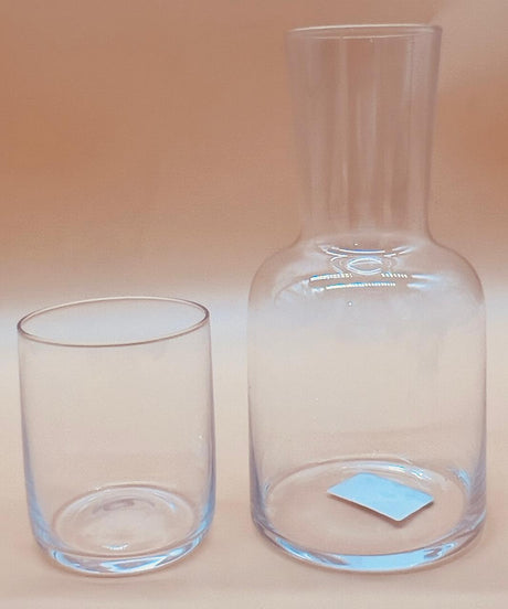 Velvet Water Carafe with a Tumbler Set, 800ml Carafe+250ml Tumbler, Clear & Transparent - Al Kabayel Discount CentreVelvet Water Carafe with a Tumbler Set, 800ml Carafe+250ml Tumbler, Clear & TransparentDrinkware SetsVELVETAl Kabayel Discount Centre