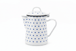 Velvet White Enamel Kettle with Blue Polka Dot Print — 1.8 Ltr - Al Kabayel Discount CentreVelvet White Enamel Kettle with Blue Polka Dot Print — 1.8 LtrTea/Coffee PotsVELVETAl Kabayel Discount Centre