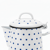 Velvet White Enamel Kettle with Blue Polka Dot Print — 1.8 Ltr - Al Kabayel Discount CentreVelvet White Enamel Kettle with Blue Polka Dot Print — 1.8 LtrTea/Coffee PotsVELVETAl Kabayel Discount Centre