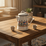 Velvet White Enamel Kettle with Traditional Print – 1.8 Ltr - Al Kabayel Discount CentreVelvet White Enamel Kettle with Traditional Print – 1.8 LtrTea/Coffee PotsVELVETAl Kabayel Discount Centre