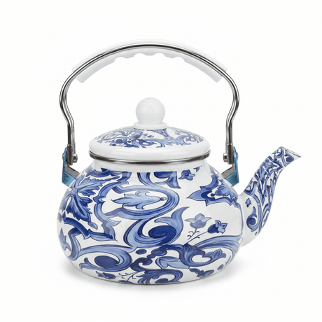 Venice Blue Enamel Kettle With Floral Arabesque Design - 2.5 Litre - Al Kabayel Discount CentreVenice Blue Enamel Kettle With Floral Arabesque Design - 2.5 LitreTea/Coffee PotsVENICEAl Kabayel Discount Centre
