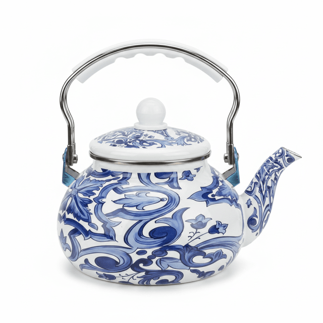 Venice Blue Enamel Kettle With Floral Arabesque Design - 2.5 Litre - Al Kabayel Discount CentreVenice Blue Enamel Kettle With Floral Arabesque Design - 2.5 LitreTea/Coffee PotsVENICEAl Kabayel Discount Centre