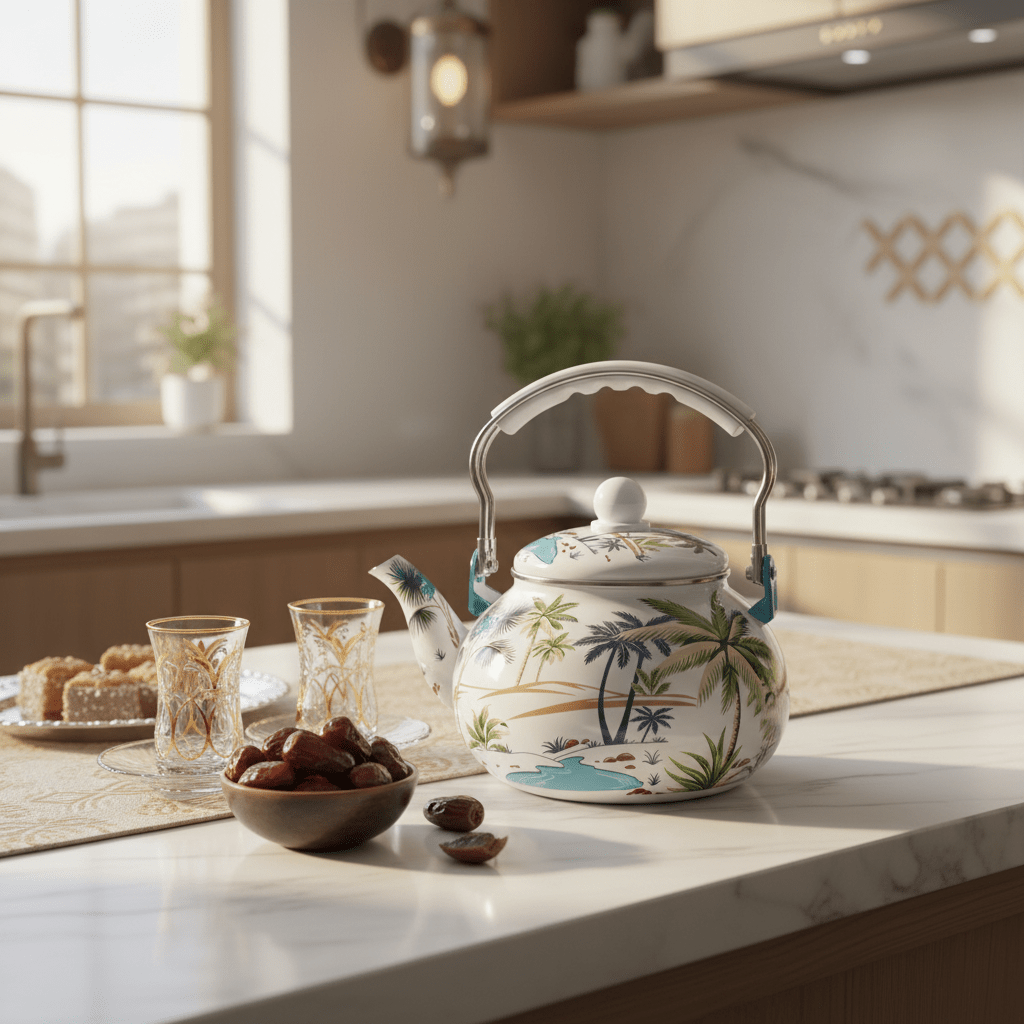Venice Enamel Kettle With Tropical Palm Print - 2.5 Litre - Al Kabayel Discount CentreVenice Enamel Kettle With Tropical Palm Print - 2.5 LitreTea/Coffee PotsVENICEAl Kabayel Discount Centre