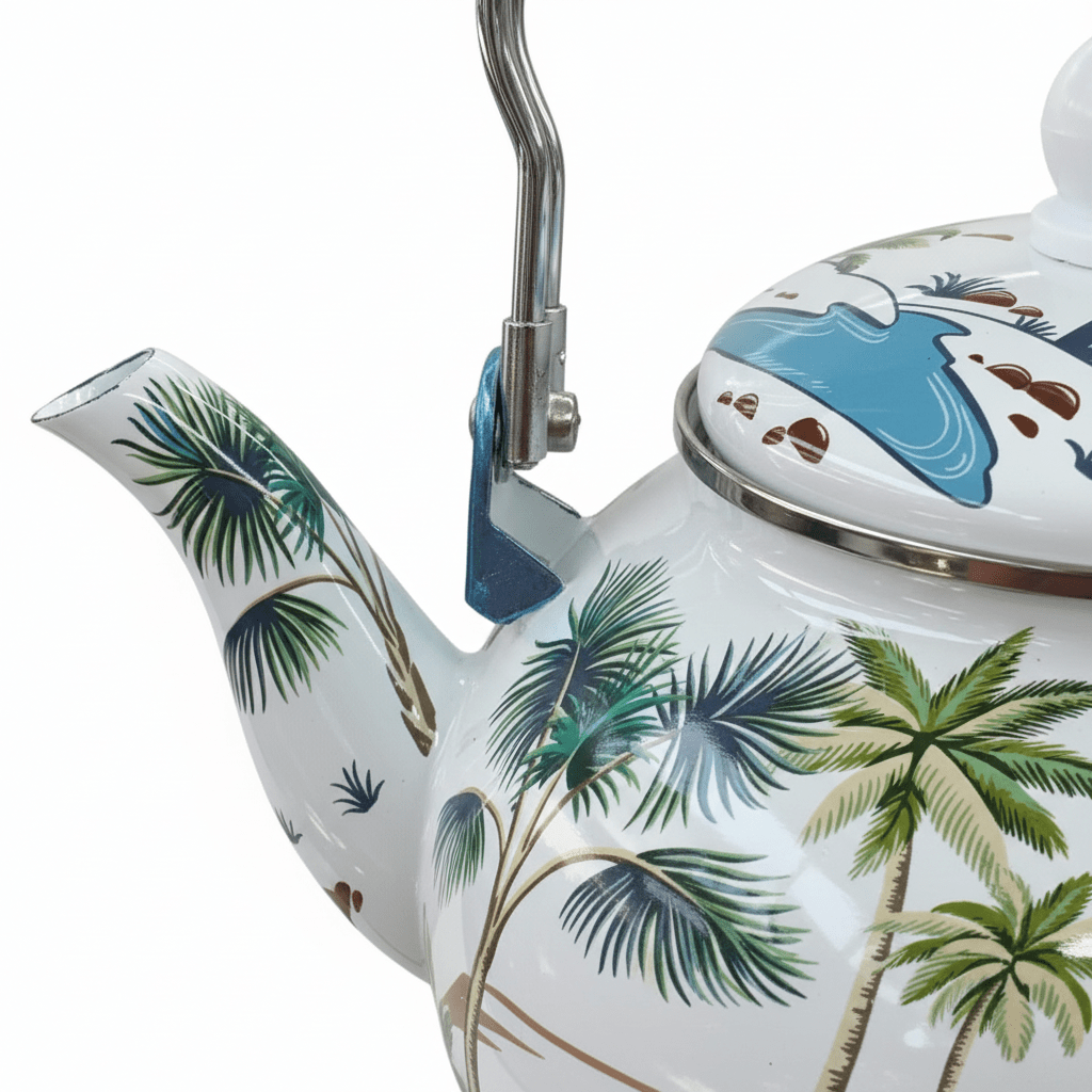Venice Enamel Kettle With Tropical Palm Print - 2.5 Litre - Al Kabayel Discount CentreVenice Enamel Kettle With Tropical Palm Print - 2.5 LitreTea/Coffee PotsVENICEAl Kabayel Discount Centre