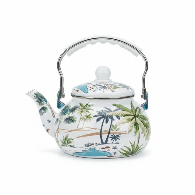 Venice Enamel Kettle With Tropical Palm Print - 2.5 Litre - Al Kabayel Discount CentreVenice Enamel Kettle With Tropical Palm Print - 2.5 LitreTea/Coffee PotsVENICEAl Kabayel Discount Centre