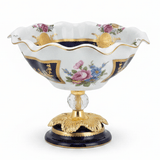 Veranese Premium Footed Ceramic and Metal Fruit Serving Bowl White and Navy Blue with Gold Floral Design 24×21 cm Luxury Decor - Al Kabayel Discount CentreVeranese Premium Footed Ceramic and Metal Fruit Serving Bowl White and Navy Blue with Gold Floral Design 24×21 cm Luxury DecorBowlsVERANESEAl Kabayel Discount Centre