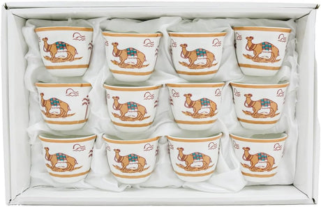Verucci Ceramic 12Pcs Arabic Coffee Cup Set Cawa Cup With Camel Photo - 60ML - Al Kabayel Discount CentreVerucci Ceramic 12Pcs Arabic Coffee Cup Set Cawa Cup With Camel Photo - 60MLTea CupsVERUCCIAl Kabayel Discount Centre