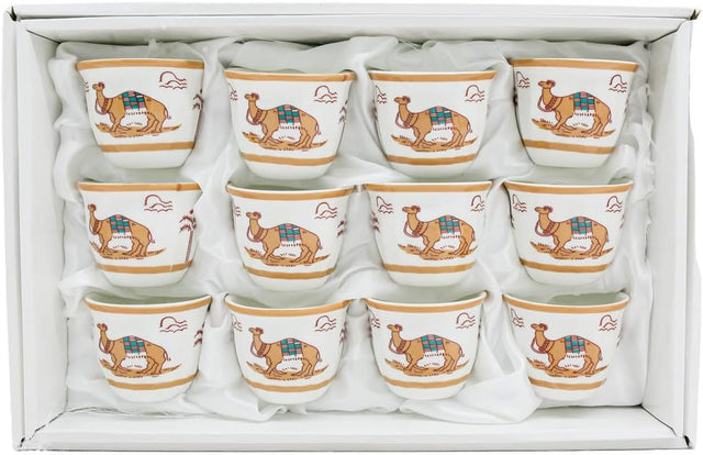 Verucci Ceramic 12Pcs Arabic Coffee Cup Set Cawa Cup With Camel Photo - 60ML - Al Kabayel Discount CentreVerucci Ceramic 12Pcs Arabic Coffee Cup Set Cawa Cup With Camel Photo - 60MLTea CupsVERUCCIAl Kabayel Discount Centre