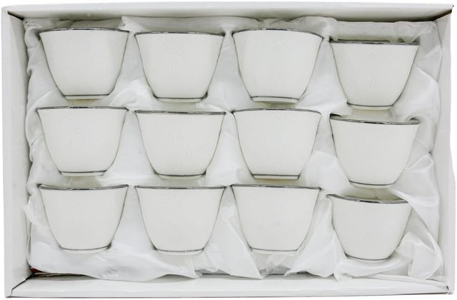 Verucci Ceramic 12Pcs Cawa Cup 50ML - White&Silver - Al Kabayel Discount CentreVerucci Ceramic 12Pcs Cawa Cup 50ML - White&SilverTea CupsVERUCCIAl Kabayel Discount Centre