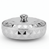 Verucci Decorative Silver & White Ceramic Bowl with Lid — Embossed Diamond Pattern, 10 Inch | Premium Serving & Display Bowl for Home, Gifting & Hospitality - Al Kabayel Discount CentreVerucci Decorative Silver & White Ceramic Bowl with Lid — Embossed Diamond Pattern, 10 Inch | Premium Serving & Display Bowl for Home, Gifting & HospitalityBowlsVERUCCIAl Kabayel Discount Centre