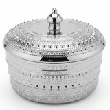 Verucci Elegant White Ceramic Dates Bowl with Silver Metal Stand & Lid – 8.5 Inch - Al Kabayel Discount CentreVerucci Elegant White Ceramic Dates Bowl with Silver Metal Stand & Lid – 8.5 InchJars & Food SaversVERUCCIAl Kabayel Discount Centre