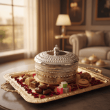 Verucci Elegant White Ceramic Dates Bowl with Silver Metal Stand & Lid – 8.5 Inch - Al Kabayel Discount CentreVerucci Elegant White Ceramic Dates Bowl with Silver Metal Stand & Lid – 8.5 InchJars & Food SaversVERUCCIAl Kabayel Discount Centre