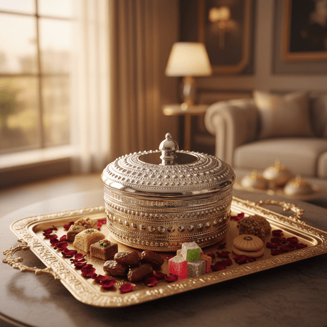 Verucci Elegant White Ceramic Dates Bowl with Silver Metal Stand & Lid – 8.5 Inch - Al Kabayel Discount CentreVerucci Elegant White Ceramic Dates Bowl with Silver Metal Stand & Lid – 8.5 InchJars & Food SaversVERUCCIAl Kabayel Discount Centre