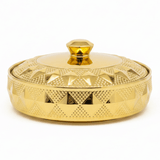 Verucci Luxury Gold & White Ceramic Serving Bowl with Lid — 8 Inch / 9 Inch | Embossed Diamond Pattern | Elegant Tableware for Home & Hospitality - Al Kabayel Discount CentreVerucci Luxury Gold & White Ceramic Serving Bowl with Lid — 8 Inch / 9 Inch | Embossed Diamond Pattern | Elegant Tableware for Home & HospitalityBowlsVERUCCIAl Kabayel Discount Centre