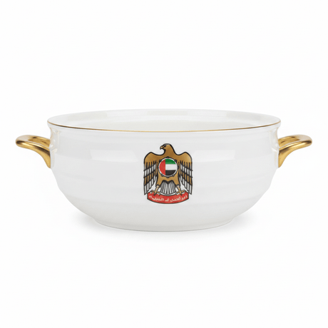 Verucci Luxury White Ceramic Candy Bowl with UAE Falcon Emblem & Glass Lid – 8 Inch - Al Kabayel Discount CentreVerucci Luxury White Ceramic Candy Bowl with UAE Falcon Emblem & Glass Lid – 8 InchBowlsVERUCCIAl Kabayel Discount Centre