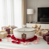 Verucci Luxury White Ceramic Candy Bowl with UAE Falcon Emblem & Glass Lid – 8 Inch - Al Kabayel Discount CentreVerucci Luxury White Ceramic Candy Bowl with UAE Falcon Emblem & Glass Lid – 8 InchBowlsVERUCCIAl Kabayel Discount Centre