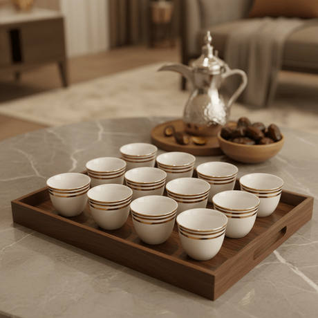 Verucci Modern White Ceramic Arabic Cawa Cups Set of 12 Golden Rim Contemporary Design Coffee Cups 80 ml - Al Kabayel Discount CentreVerucci Modern White Ceramic Arabic Cawa Cups Set of 12 Golden Rim Contemporary Design Coffee Cups 80 mlTea CupsVERUCCIAl Kabayel Discount Centre