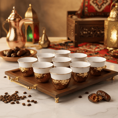 Verucci White and Gold Ceramic Arabic Cawa Coffee Cups Set of 12 Premium Finish Elegant Gahwa Cups 80 ml - Al Kabayel Discount CentreVerucci White and Gold Ceramic Arabic Cawa Coffee Cups Set of 12 Premium Finish Elegant Gahwa Cups 80 mlTea CupsVERUCCIAl Kabayel Discount Centre