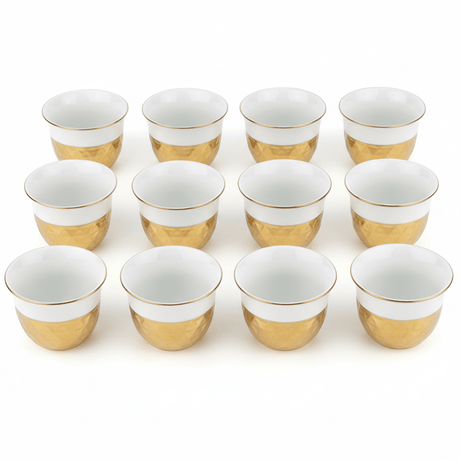 Verucci White and Gold Ceramic Arabic Cawa Coffee Cups Set of 12 Premium Finish Elegant Gahwa Cups 80 ml - Al Kabayel Discount CentreVerucci White and Gold Ceramic Arabic Cawa Coffee Cups Set of 12 Premium Finish Elegant Gahwa Cups 80 mlTea CupsVERUCCIAl Kabayel Discount Centre